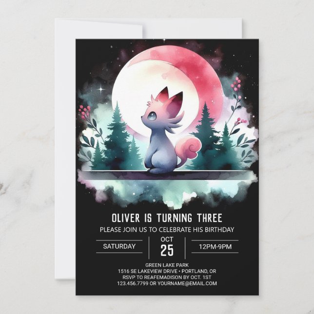 Custom Majestic Cat Birthday Einladung (Vorderseite)