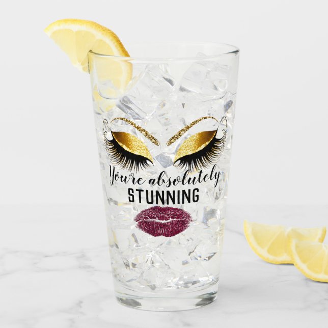 Custom Makeup Artist Eyelash Extension Gold Kiss Glas (Vorderseite Ice)