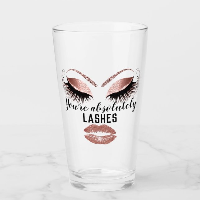 Custom Makeup Artist Eyelash Extension Kiss Lips Glas (Vorderseite)
