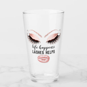 Custom Makeup Artist Eyelash Extension Pink Kiss Glas