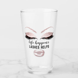 Custom Makeup Artist Eyelash Extension Pink Lippen Glas