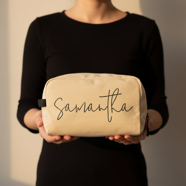 Custom Makeup Organizer for Mom, Bride, & Graduate Waschbeutel (Custom Beige Toiletry Bag – Bridesmaid, Mom, Mother's Day, Teacher, or Graduation Gift for Women)