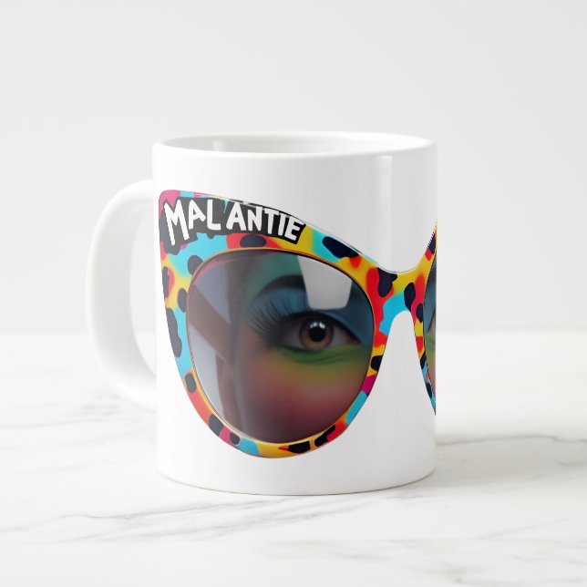 Custom MAL ANTIE / Crazy Aunt Afrikaanse Humor Jumbo-Tasse (Vorderseite Links)