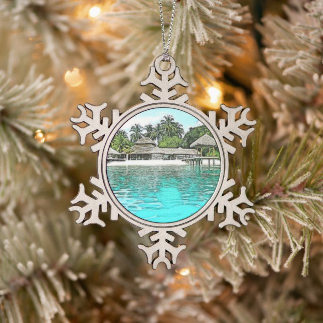 Custom Maldives Weihnachten Schneeflocken Zinn-Ornament (Baum)