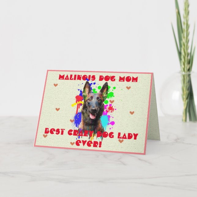 Custom Malinois Mama Hund Beste Crazy Dog Lady Car Dankeskarte (Vorderseite)