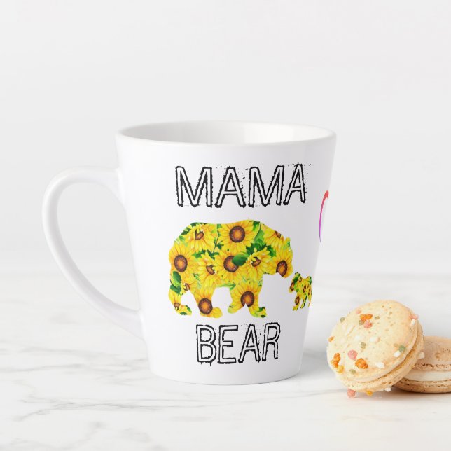 Custom MAMA BEAR Sonnenblumen Mama Glücklicher Mut Milchtasse (Beispiel)