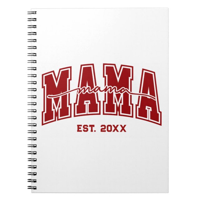 Custom Mama Est. Year Personalized Mom Established Notizblock (Vorderseite)
