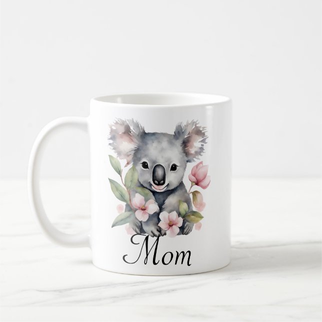 Custom Mama Koala Bären Personalisiert Kaffeetasse (Links)