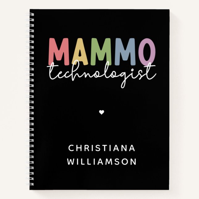 Custom Mammo Technologe Mammographie Tech Notizbuch (Vorderseite)