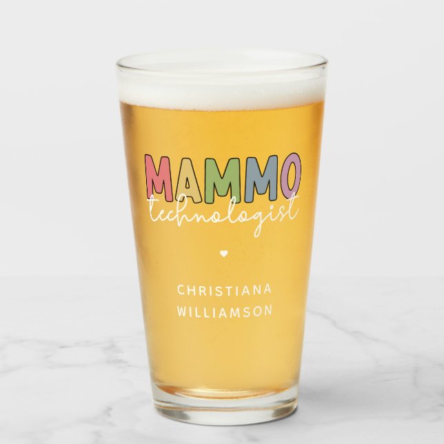 Custom Mammo Technologist Mammographie Tech Gesche Glas (Vorne (Gefüllt))