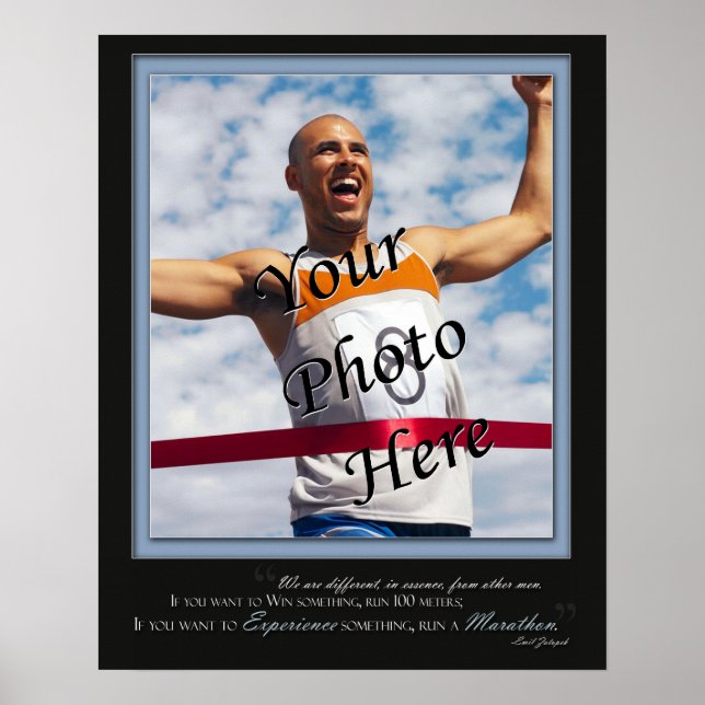 Custom Marathon Poster - Erfahrung - Blau (Vorne)