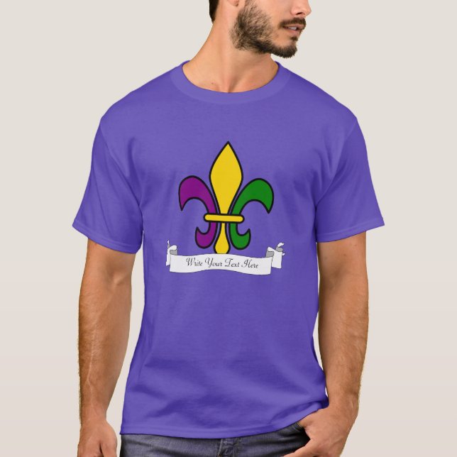 Custom Mardi Gras fleur-de-lys T-Shirt (Vorderseite)