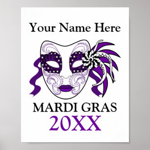 Custom Mardi Gras mit Festivalmaske Poster
