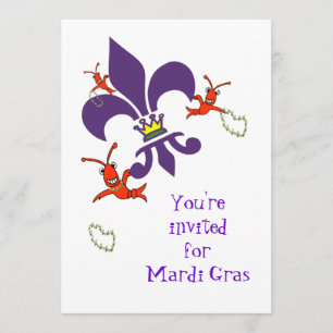 Custom Mardi Gras Party Einladung