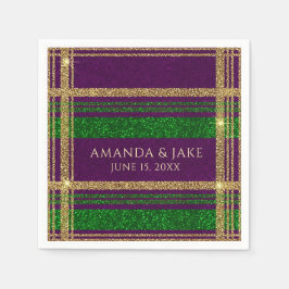 Custom Mardi Gras Plaid Serviette