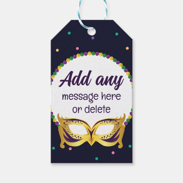 CUSTOM Mardi Gras Themenparty Spaß Festliche Perle Geschenkanhänger (Vorderseite)