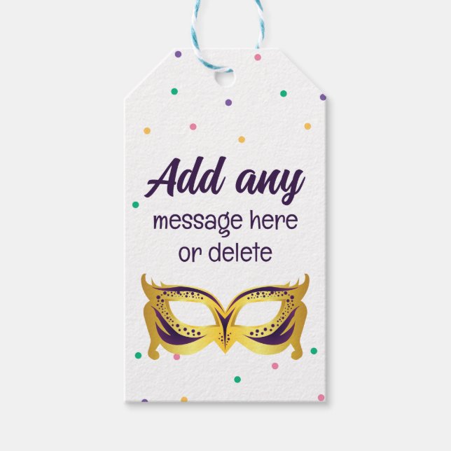 CUSTOM Mardi Gras Themenparty Spaß Festliche Perle Geschenkanhänger (Vorderseite)