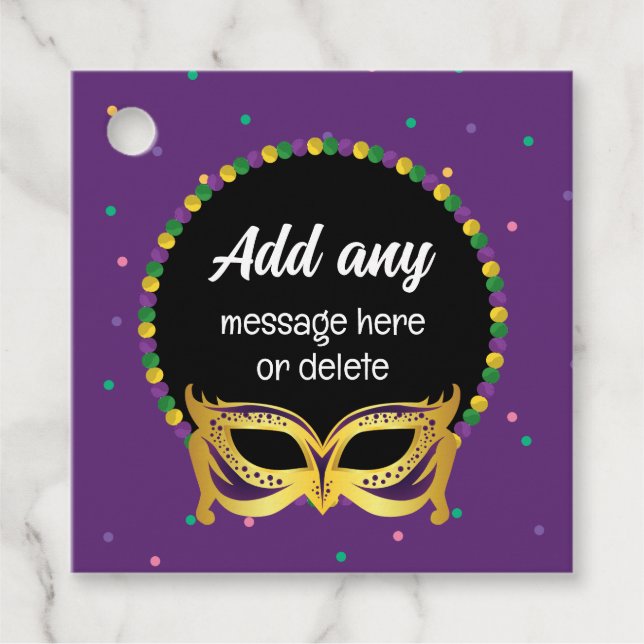 CUSTOM Mardi Gras Themenparty Spaß Festliche Perle Geschenkanhänger (Vorderseite)