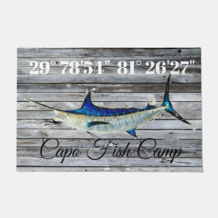 Custom Marlin Door Mat mit Lat und Long Fußmatte