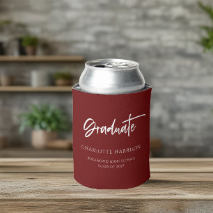 Custom Maroon and White Graduation Party Dosenkühler