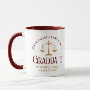 Custom Maroon Gold Law School Abschluss Gift Tasse