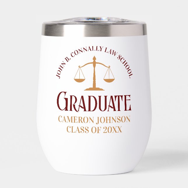 Custom Maroon Law School Graduate Keepake (Vorderseite)