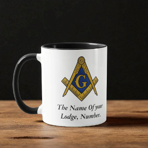 Custom Masonic Freemason Compass Reisebecher