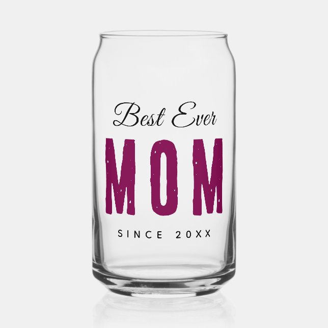 Custom Massage Best Ever Mom – Personalized Gift Dosenglas (Vorderseite)