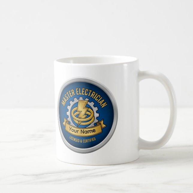 Custom Master Electrician Professional Badge Mug  Kaffeetasse (Rechts)