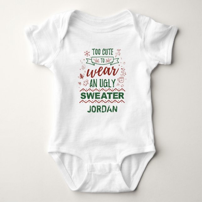 Custom Matching Family Weihnachtsfeiertag Baby Strampler (Vorderseite)