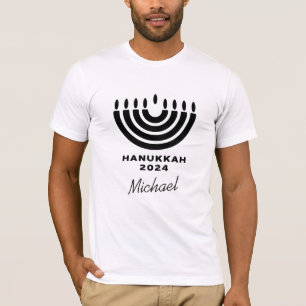 Custom Matching Hanukkah 2024 Menorah Minimalistis T-Shirt