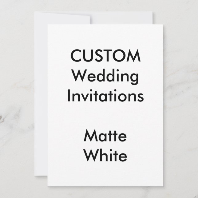 Custom MATTE WHITE Wedding Einladungen 5"x7" (Vorderseite)