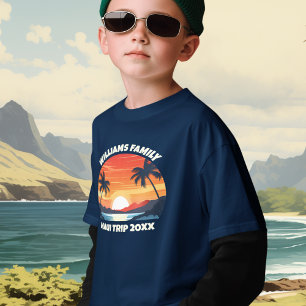 Custom Maui Trip Cool Sunrise Palm Tree Kinder T-Shirt