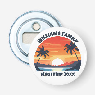 Custom Maui Trip Cool Sunrise Palm Trees Flaschenöffner