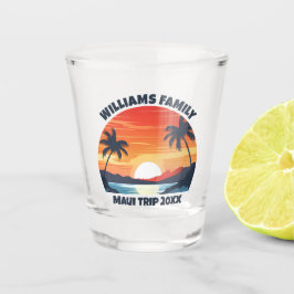 Custom Maui Trip Cool Sunrise Palm Trees Schnapsglas
