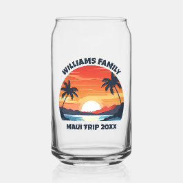 Custom Maui Trip Sunrise Palm Trees Keepake Dosenglas
