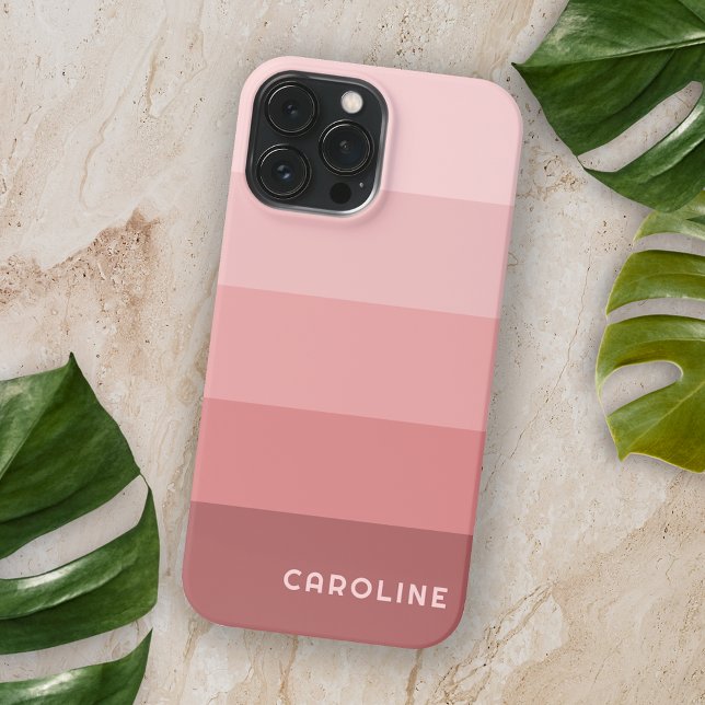 Custom Mauve Taupe Peach Blush Pink Streifen iPhone Hülle (Von Creator hochgeladen)