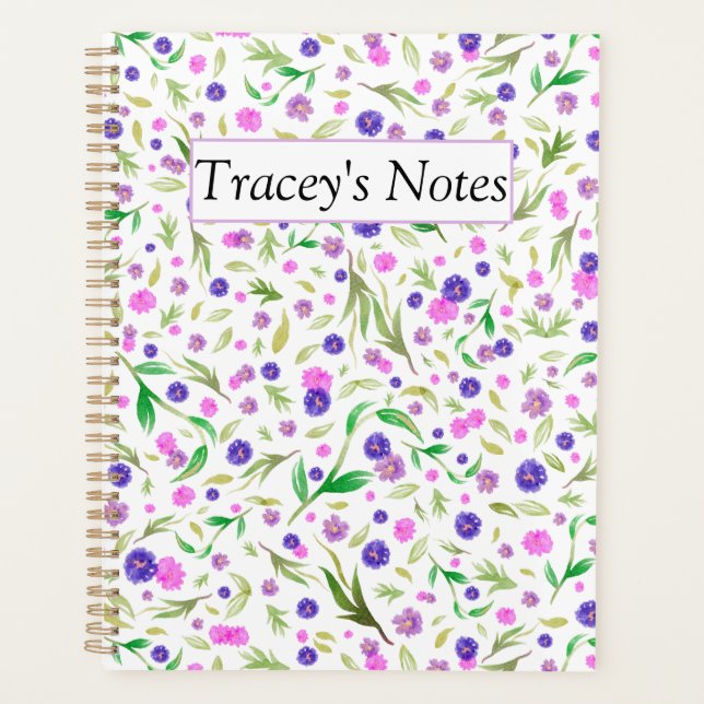 Custom Maximalist Watercolor Floral Planner Planer (Vorderseite)