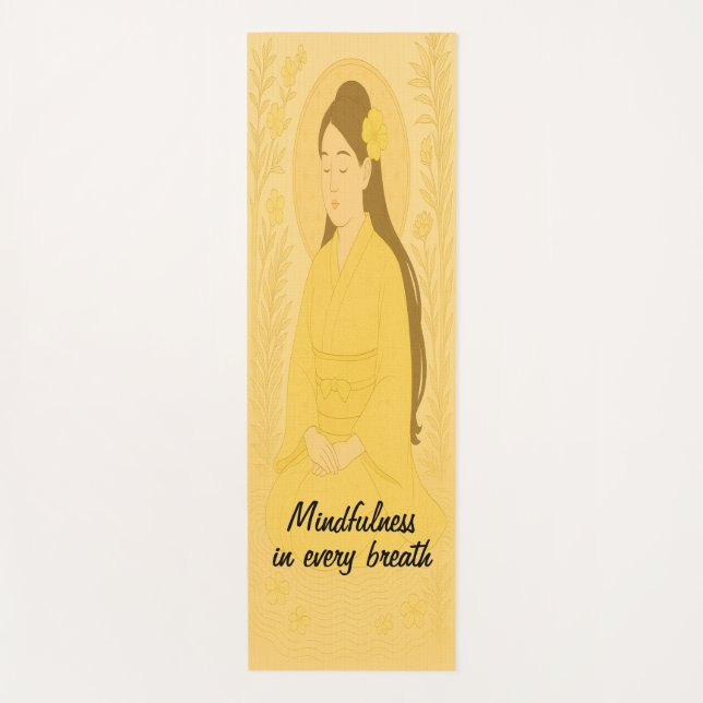   Custom Meditation Art Mindfulness Zen Yellow Yogamatte (Vorderseite)