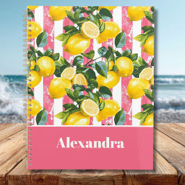 Custom Mediterranean Lemon Pattern Planner Planer