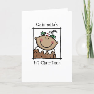 Custom Medium Skin Tone Baby's First Christmas Feiertagskarte