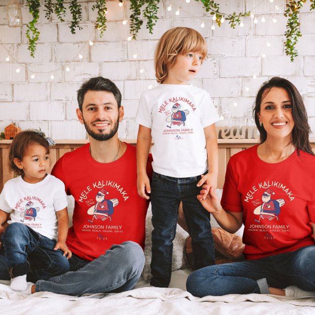 Custom Mele Kalikimaka Santa Hawaiian Weihnachten T-Shirt (Von Creator hochgeladen)
