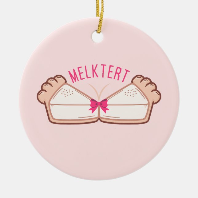 Custom MELKTERT Afrikaanse Boeremeisie Keramik Ornament (Vorne)