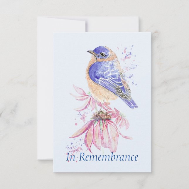 Custom Memorandum Service Bluebird Garden Bird Einladung (Vorderseite)
