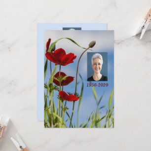 Custom Memorandum Service Red Anemone Garden Blume Einladung