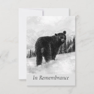 Custom Memorial Animal Wassercolor Mountain Bär Einladung