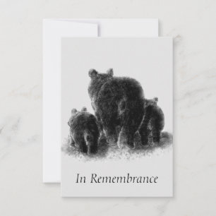 Custom Memorial Animal Watercolor Bären Family Einladung