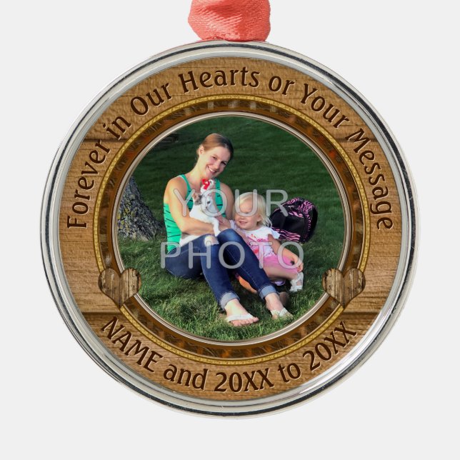 Custom Memorial Christmas Ornaments with Picture Ornament Aus Metall (Vorne)