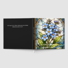 Custom Memorial Forget Me Not Stain Glass Funeral Gästebuch