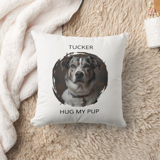 Custom Memorial Pet Pillow Hug My Pup Dog Gift Kissen (Decke)